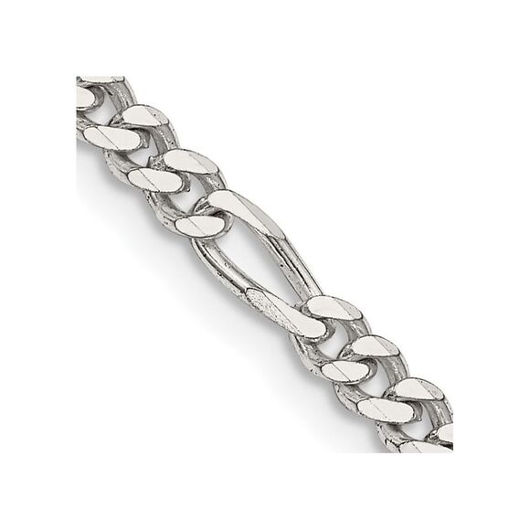 Kazi Luxury Sterling Silver 3.5mm Figaro Chain